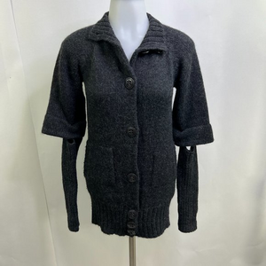 Trina Turk P 00 0 Gray Cardigan Sweater Button Short Sleeve Removable Chunky  Us